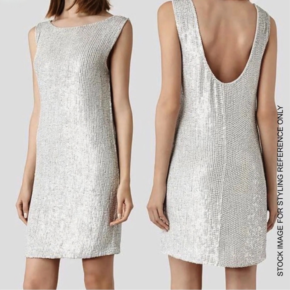 NWT All Saints Sequined Gwen Shift Handmade Dress